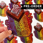 Progress Pride Heart Pride Vinyl Sticker