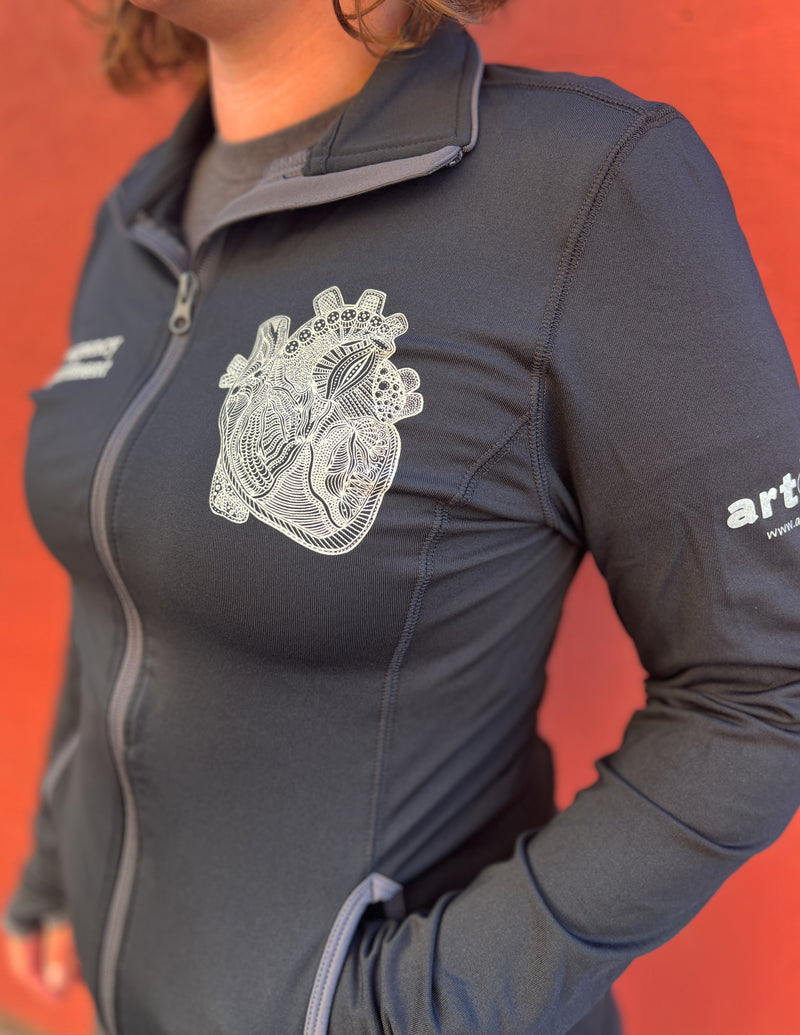 Emergency Department Heart & Lungs Women's Black Track Jacket