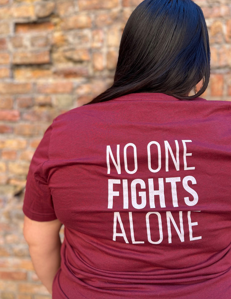 Floral Ribbon "No One Fights Alone" Unisex T.Shirt