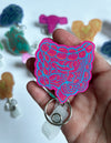 GI Badge Reel - Pink & Blue