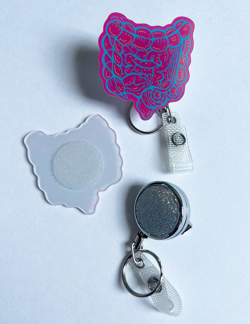 GI Badge Reel - Pink & Blue