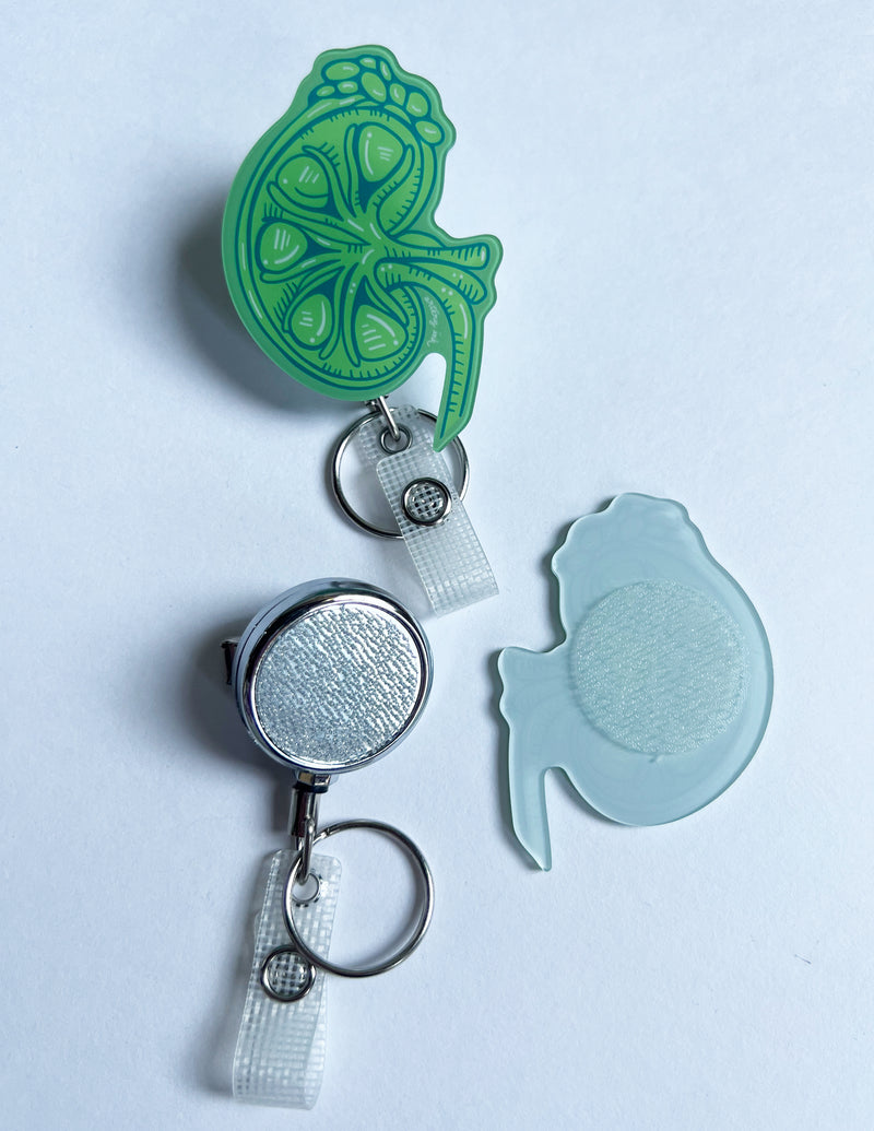 Kidney Badge Reel - Green & Teal