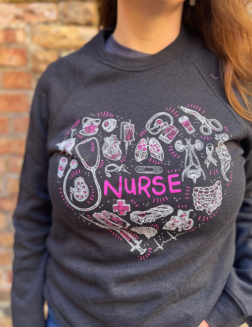 Nurse Heart Collage Unisex Crewneck Sweatshirt