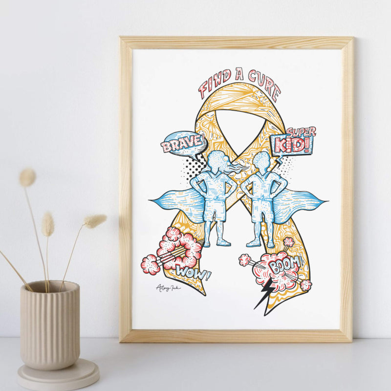 Super Kid "Find a Cure" Ribbon - 8x10